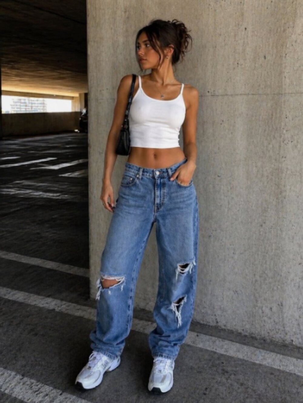 Levi’s SilverTab Mom Jeans Distressed Medium Wash W30 Y2K Denim